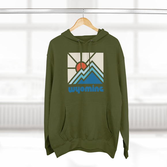Premium Wyoming Hoodie - Min Mountain Unisex Sweatshirt