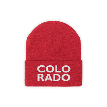 Buy true-red Colorado Beanie - Adult Embroidered Two Line Colorado Knit Hat