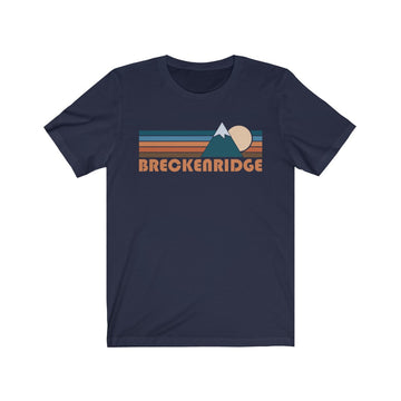 Buy navy Breckenridge, Colorado T-Shirt - Retro Mountain Adult Unisex Breckenridge T Shirt