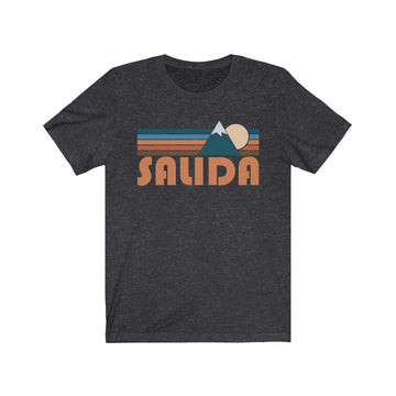 Buy dark-grey-heather Salida, Colorado T-Shirt - Retro Mountain Adult Unisex Salida T Shirt