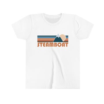 Steamboat Youth T-Shirt - Retro Mountain Colorado Kid's TShirt - 0