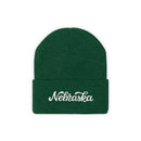Nebraska Beanie - Adult Hand Lettered Embroidered Nebraska Knit Hat-9