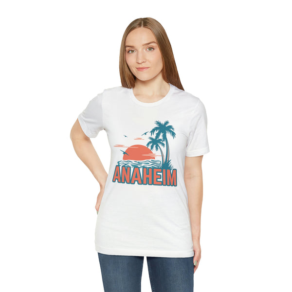 Anaheim, California T-Shirt - Retro Palm Tree & Beach Unisex Anaheim Shirt
