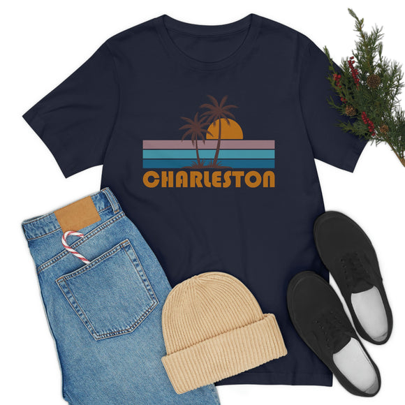 Charleston, South Carolina T-Shirt - Retro Palm Tree Unisex Charleston Shirt