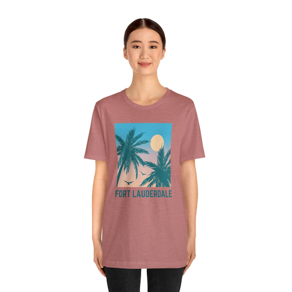 Fort Lauderdale, Florida T-Shirt - Retro Palm Tree & Beach Unisex Fort Lauderdale Shirt