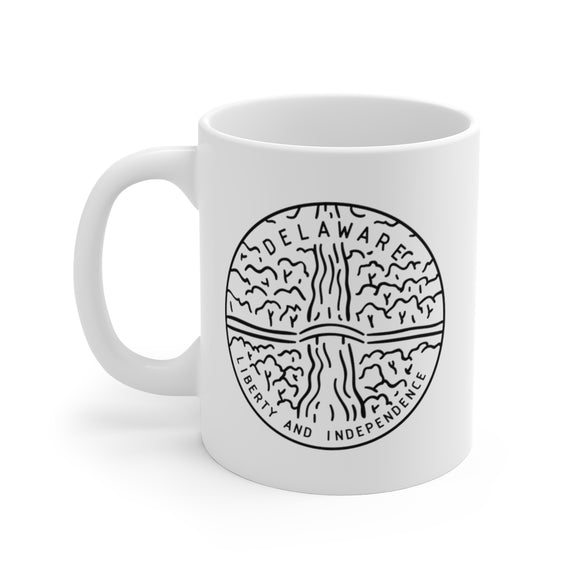 Delaware Mug - State Design White Ceramic Delaware Mug (11oz & 15oz)