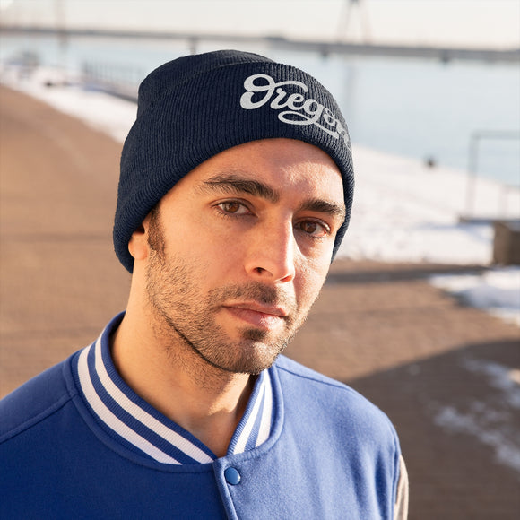 Oregon Beanie - Adult Hand Lettered Embroidered Oregon Knit Hat