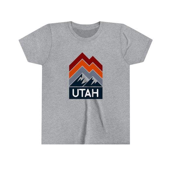 Utah Youth T-Shirt - Mountain Lines Utah Kid's TShirt