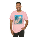 Santa Monica, California T-Shirt - Retro Palm Tree & Beach Unisex Santa Monica Shirt-116