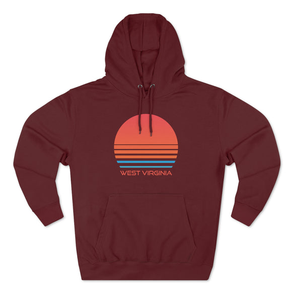 Premium West Virginia Hoodie - Retro 80s Unisex Sweatshirt