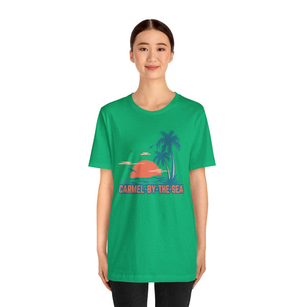 Carmel-by-the-Sea, California T-Shirt - Retro Palm Tree & Beach Unisex Carmel-by-the-Sea Shirt