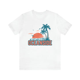 Oceanside, California T-Shirt - Retro Palm Tree & Beach Unisex Oceanside Shirt