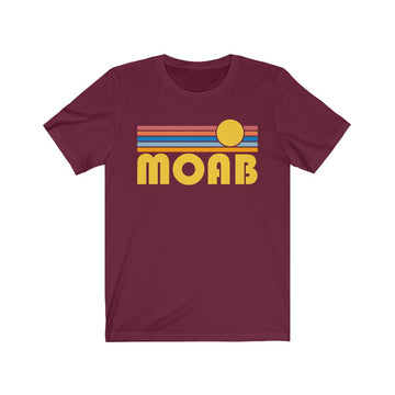 Buy maroon Moab, Utah T-Shirt - Retro Sunrise Adult Unisex Moab T Shirt