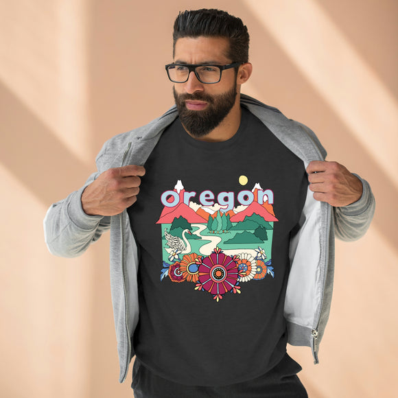 Premium Oregon Sweatshirt - Unisex Boho Premium Crewneck Oregon Sweatshirt
