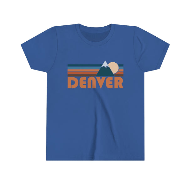 Denver Youth T-Shirt - Retro Mountain Colorado Kid's TShirt