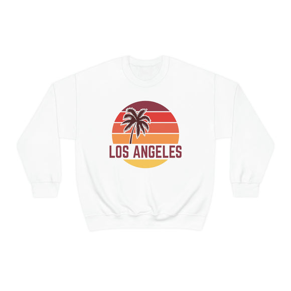 Los Angeles, California Sweatshirt - Unisex Retro Palm Tree Crewneck Los Angeles Sweatshirt