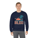 Biloxi, Mississippi Sweatshirt - Unisex Retro Palm Tree Crewneck Biloxi Sweatshirt-5
