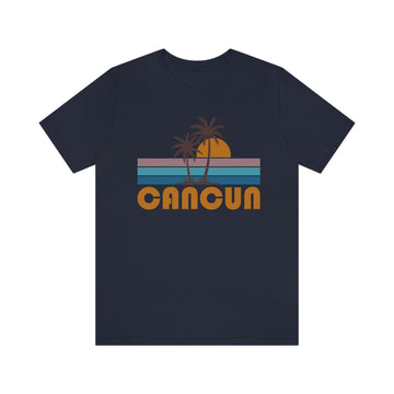 Buy navy Cancun, Mexico T-Shirt - Retro Palm Tree Unisex Cancun Shirt