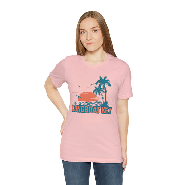 Longboat Key, Florida T-Shirt - Retro Palm Tree & Beach Unisex Longboat Key Shirt