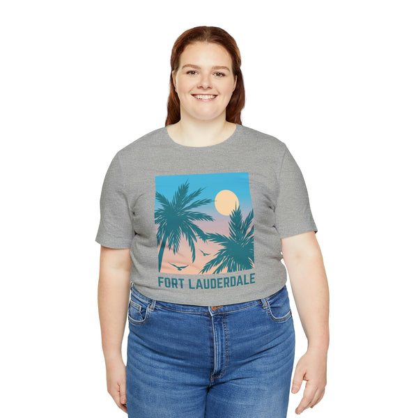 Fort Lauderdale, Florida T-Shirt - Retro Palm Tree & Beach Unisex Fort Lauderdale Shirt
