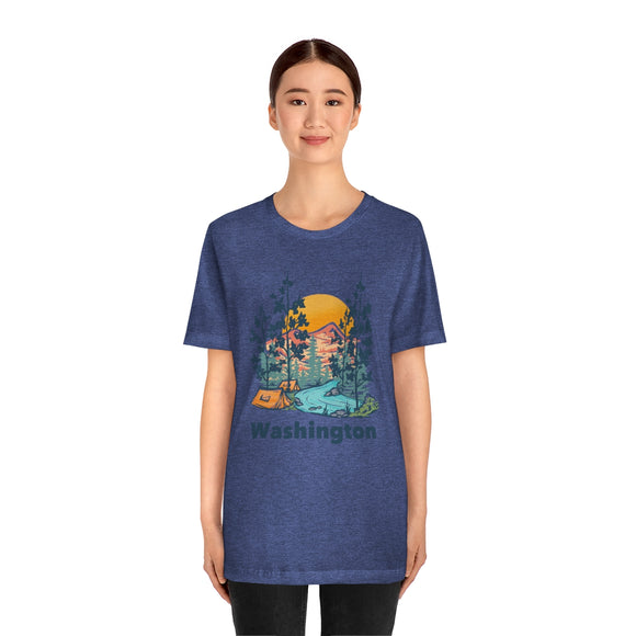 Washington T-Shirt - Mountain Illustration Unisex Washington Shirt