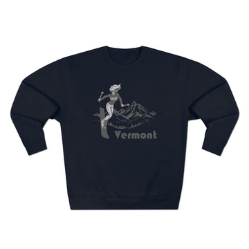 Buy navy Premium Vermont Crewneck Sweatshirt - Retro Unisex Sweatshirt
