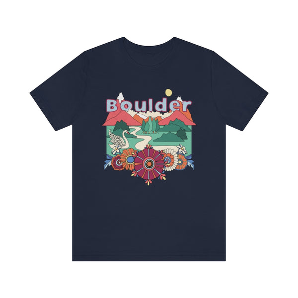 Boulder T-Shirt - Retro Mountain / Hippie Style Boulder, Colorado Shirt