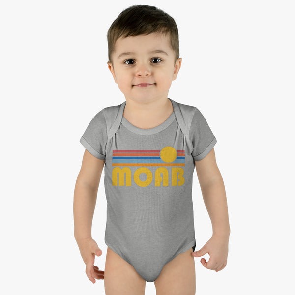 Moab Baby Bodysuit - Retro Sun Moab, Utah Baby Bodysuit