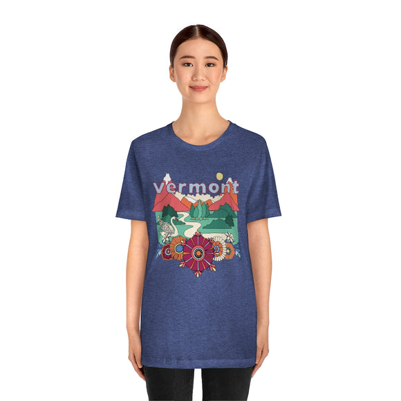 Vermont Shirt, Vermont Retro T-Shirt, Hippie Style Vermont tee, Vermont Mountain Shirt