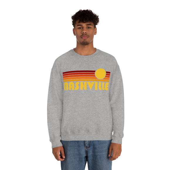 Nashville, Tennessee Sweatshirt - Retro Sunset Unisex