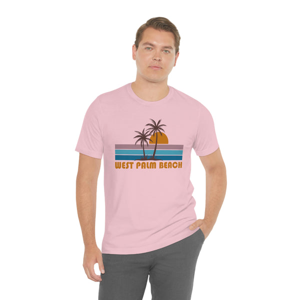 West Palm Beach, Florida T-Shirt - Retro Palm Tree Unisex West Palm Beach Shirt