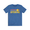 Wyoming T-Shirt - Retro Sunrise Adult Unisex Wyoming T Shirt