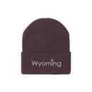 Wyoming Knit Beanie - Adult Embroidered Snowflake Wyoming Knit Hat-21