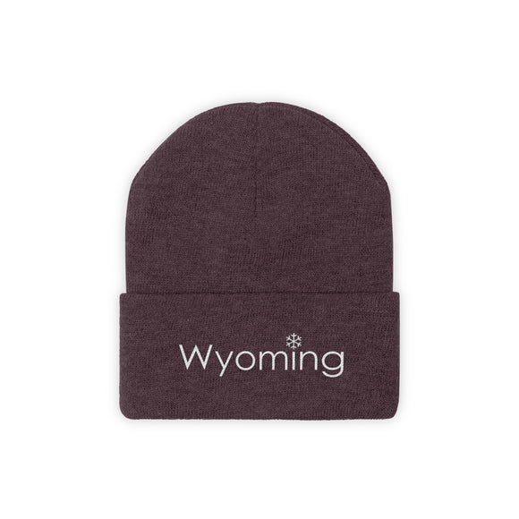 Wyoming Knit Beanie - Adult Embroidered Snowflake Wyoming Knit Hat