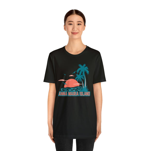 Anna Maria Island, Florida T-Shirt - Retro Palm Tree & Beach Unisex Anna Maria Island Shirt