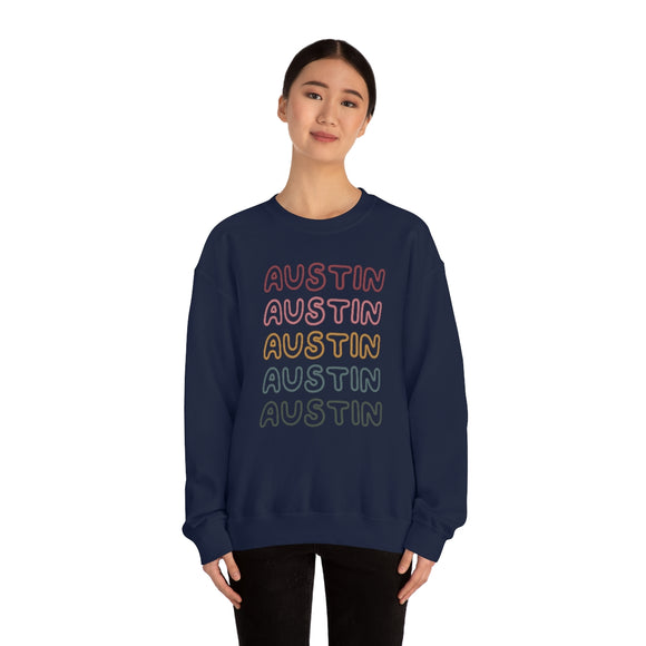 Austin, Texas Sweatshirt - Retro Five Color Unisex