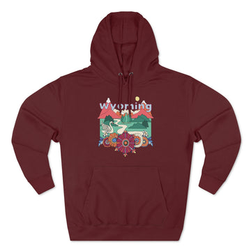Buy burgundy Premium Wyoming Hoodie - Boho Unisex Sweatshirt