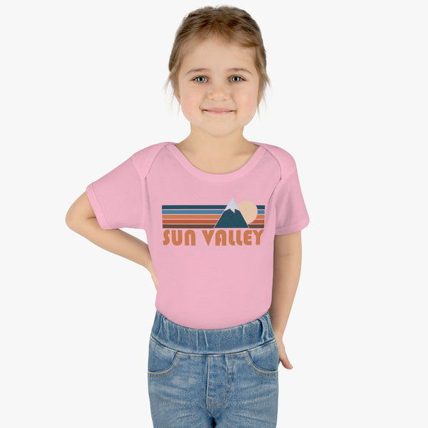 Sun Valley Baby Bodysuit - Retro Mountain Sun Valley, Idaho Baby Bodysuit