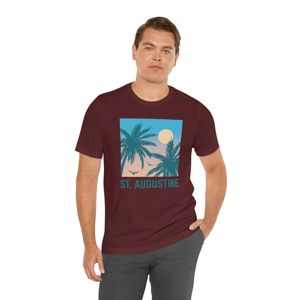 St. Augustine, Florida T-Shirt - Retro Palm Tree & Beach Unisex St. Augustine Shirt