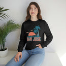 San Jose, California Sweatshirt - Unisex Retro Palm Tree Crewneck San Jose Sweatshirt-25