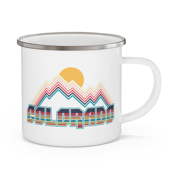 Colorado Camp Mug - Retro Mountain Enamel Campfire Colorado Mug