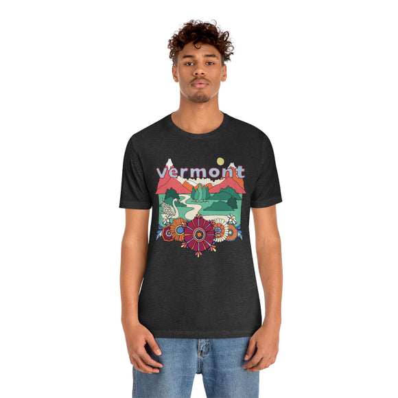 Vermont Shirt, Vermont Retro T-Shirt, Hippie Style Vermont tee, Vermont Mountain Shirt