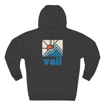 Buy charcoal-heather Premium Vail, Colorado Hoodie - Min Mountain Unisex Sweatshirt