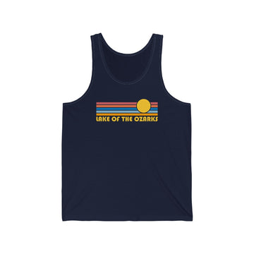 Lake of the Ozarks, Missouri Tank Top - Unisex Lake of the Ozarks Tank Top Retro Sun