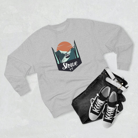 Premium Stowe, Vermont Crewneck Sweatshirt - Retro Unisex Sweatshirt