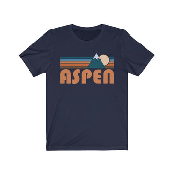 Buy navy Aspen, Colorado T-Shirt - Retro Mountain Adult Unisex Aspen T Shirt