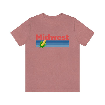 Buy heather-mauve Midwest T-Shirt - Retro Corn Unisex Midwest Shirt