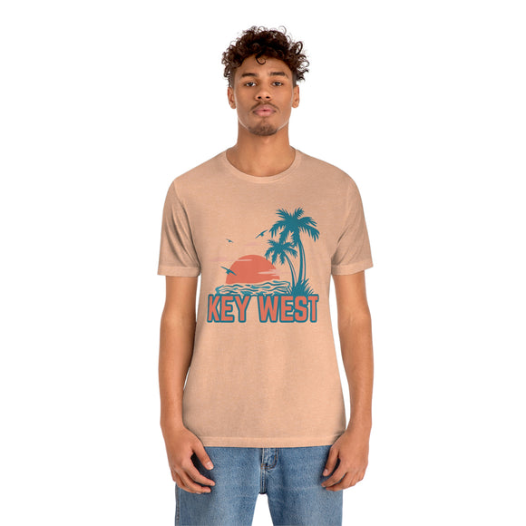 Key West, Florida T-Shirt - Retro Palm Tree & Beach Unisex Key West Shirt