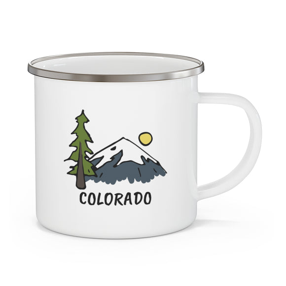 Colorado Camp Mug - Retro Enamel Camping Colorado Mug