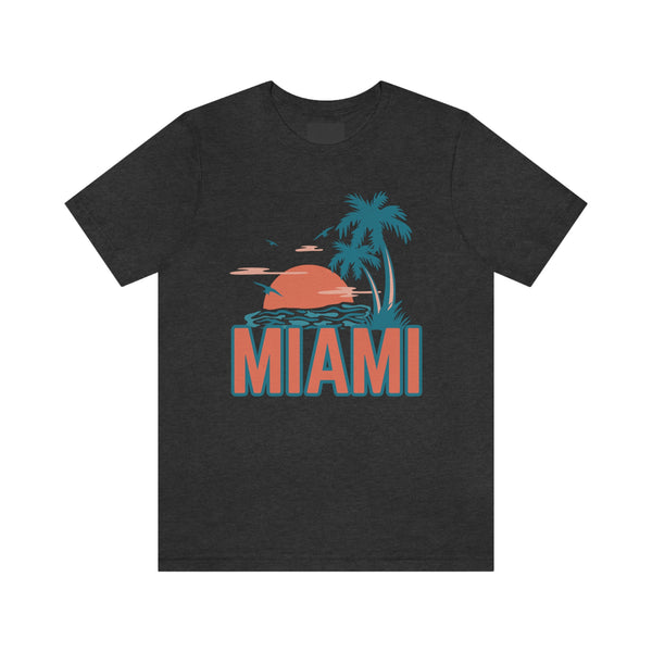 Miami, Florida T-Shirt - Retro Palm Tree & Beach Unisex Miami Shirt